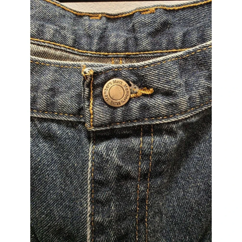 Members Mark Jeans Mens 40x32 Blue Tapered Leg Dark Wash American Denim